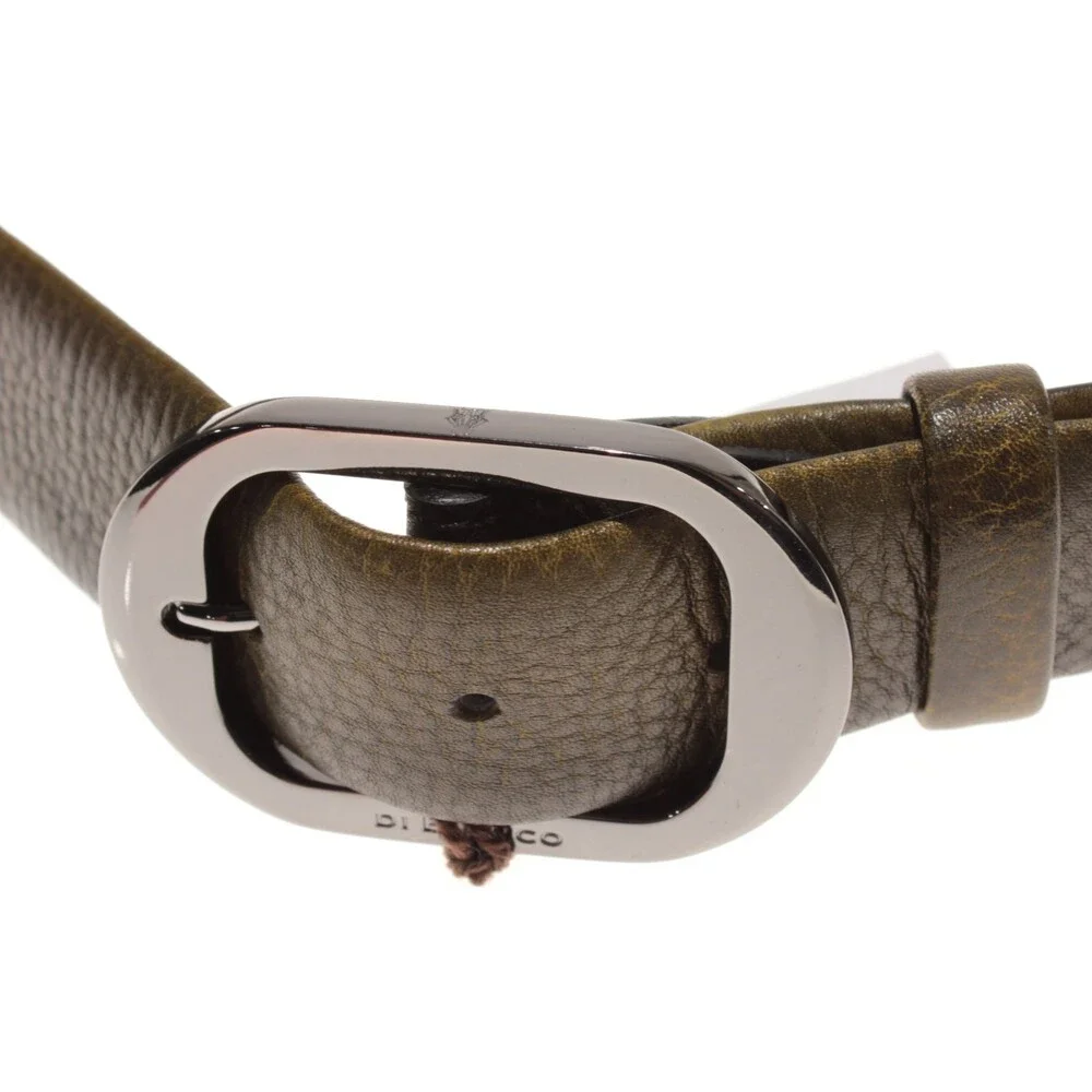 Di Bianco NWT Cut to Size Dress Belt In Green Pebbled Leather One Size